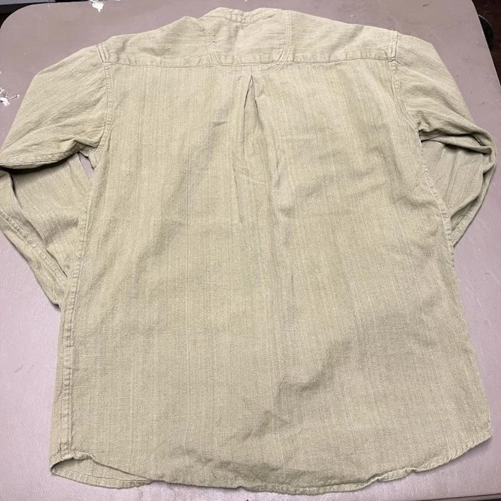Civilian Size S Green Vintage Irish Style Long Sleeve Shirt - Picture 4 of 4